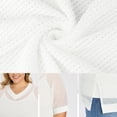 thumbnail image 5 of DARING DIVA Women's Plus Half Sleeve Waffle Knit Blouse Casual Top 1X White, 5 of 6