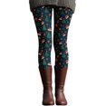 thumbnail image 2 of Gyexs Womens Christmas Leggings Lined Tights Soft Stretchable Pajamas Pants High Waisted Funny Legging Winter Clothing #07 Blue & Size L, 2 of 6