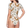 thumbnail image 4 of Fotbe Squirrel And Leaves Women's Crew Neck Short Sleeves Bodysuit Tops Round Neck Slim Sleeveless Soft Comfortable Basic-Large, 4 of 9