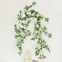 Pink Flower Garlands,5.7fT Artificial Silk Wild Roses Vine Leaves Hanging Flowers,Rose Vine Wall Hanging for Wall Decoration Basket Trellis Wedding Home