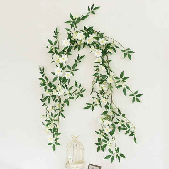 Pink Flower Garlands,5.7fT Artificial Silk Wild Roses Vine Leaves Hanging Flowers,Rose Vine Wall Hanging for Wall Decoration Basket Trellis Wedding Home