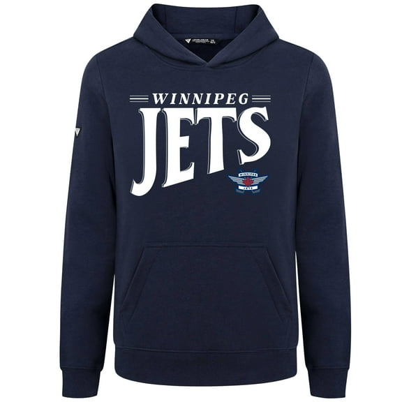 Youth Levelwear  Navy Winnipeg Jets Jr Podium Tally Pullover Hoodie