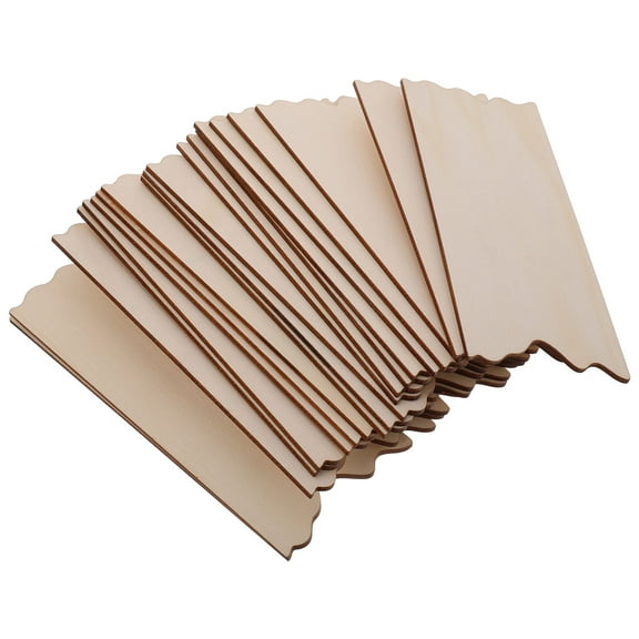 Hemoton Worgeous 20pcs Wood Rectangle Plaque Unfinished Wooden Sign Blanks for DIY Craft Projects Burning