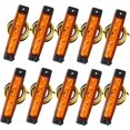 thumbnail image 1 of 10-pack 12v 6 Smd LED side marker lights front and rear for trailer, truck, caravan, motorhome, bus, boat, tractor, yellow orange, 1 of 4
