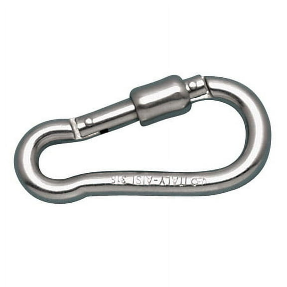 STAINLESS EXT CARABINER CLIP - SLIDE LOCK, 5/16" X 3-1/4", 316 SS