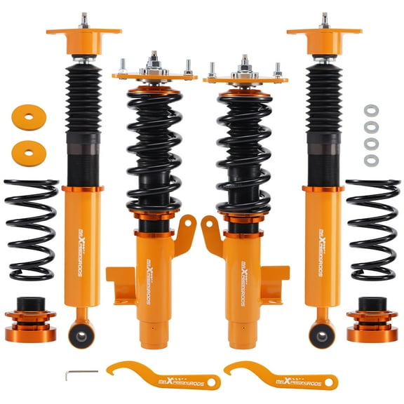 maXpeedingrods Coilovers for Mazda5 2006-2010, for Mazda 3 2004-2013, 24 Levels Damper Adjustable Coilovers Suspension Kit, Spring Shock Absorber Struts, Height Adjustable Lowering Kit, Gold