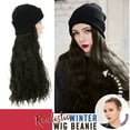 thumbnail image 2 of Long Curly Wig Hat Hooded Wig Winter Cap Caps Casual Women Wig Hats with Hair, 2 of 5