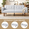 thumbnail image 4 of MIKIBAMA 68.11 Inch Grey 2 Seat Fabric Mid Century Modern Convertible Futon Sofa Bed Tufted Split Back With Solid Wood Legs for Small Spaces, 4 of 7