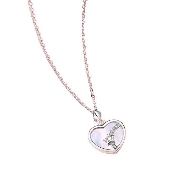 Sonducket Corazón colgante collar moda Festival fiesta aniversario decoración suéter cadena joyería decorativa de moda para mujeres damas Ropa, zapatos y accesorios Miscelánea Oro blanco Sonducket AP017698-02