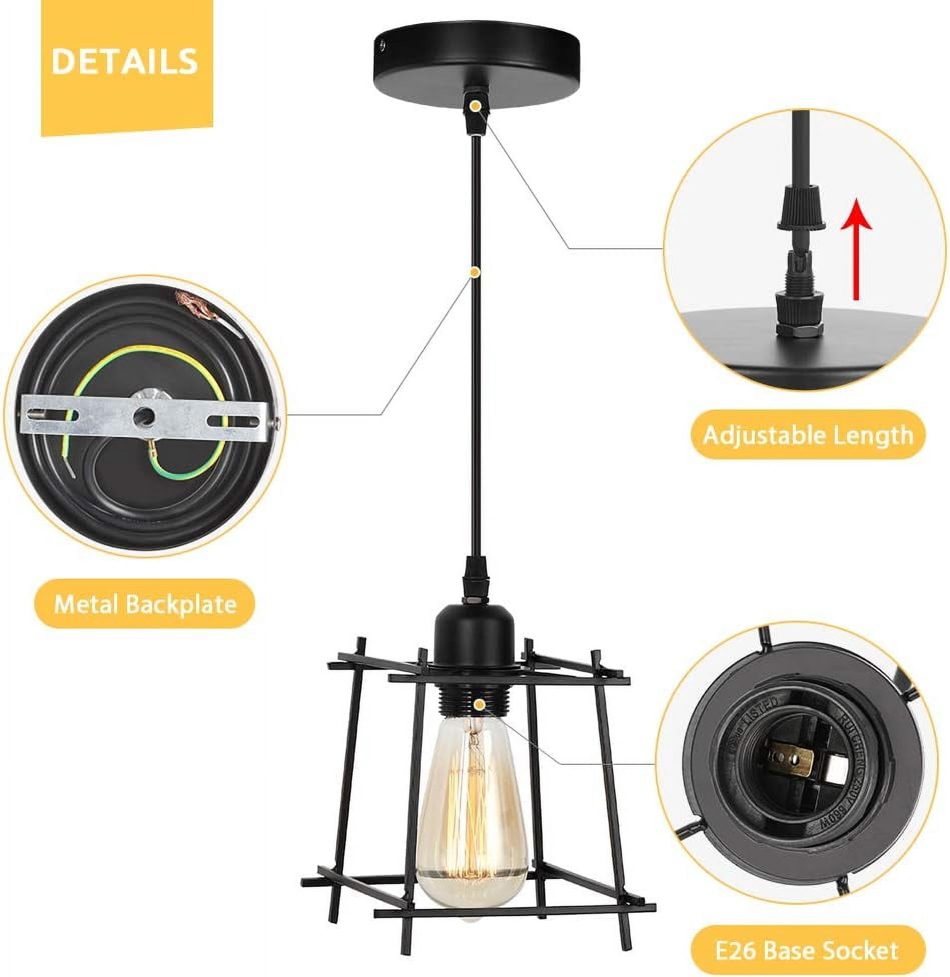 Oumilen Farmhouse 1 Light Ceiling Pendant Lights Black
