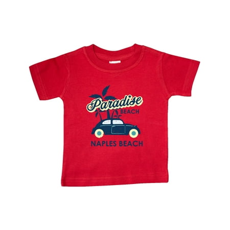 

Inktastic Paradise Beach in Naples Beach with Palm Trees and Car Gift Baby Boy or Baby Girl T-Shirt