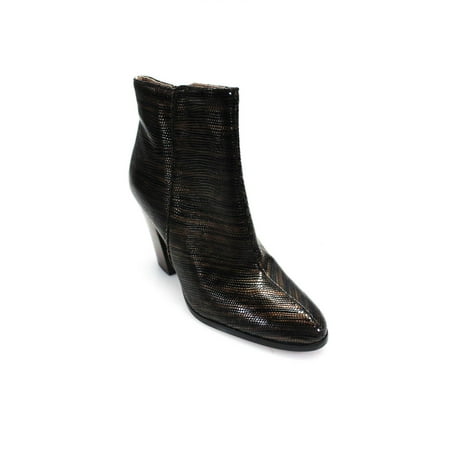 

Pre-owned|Donald J Pliner Womens Swift Block Heel Ankle Boots Brown Size 6 M