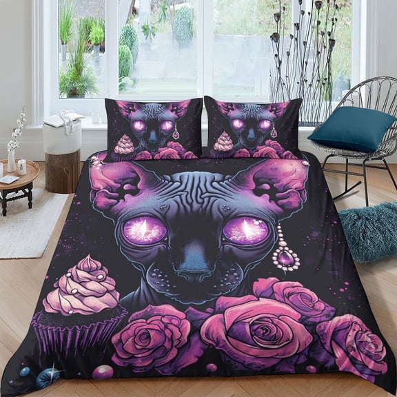 YJHDM 3D Bedding Set Animal Pattern Adult and Youth Down Duvet Cover Pillowcase 2/3 Pieces