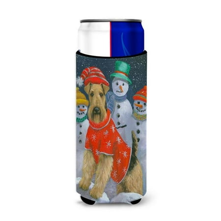 

Carolines Treasures PPP3005MUK Airedale Snowpeople Christmas Ultra Hugger for Slim Cans