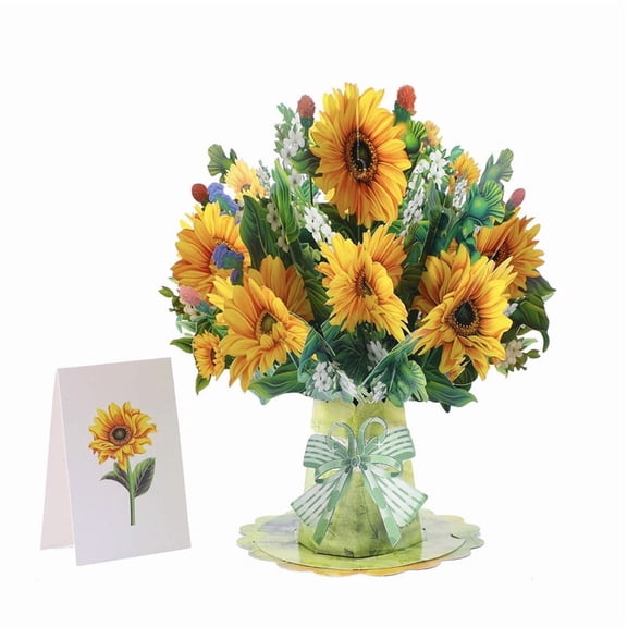 Sunflower 3D Pop-Up Greeting Card – Vibrant and Lasting Paper Flower Design