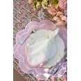 thumbnail image 3 of Scalloped White Dinner napkin, Pink border, Set of 4, 20 x 20in, Party, Bridal shower, Baby shower, Wedding, Brunch, 3 of 5