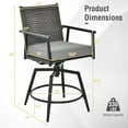 thumbnail image 3 of Gymax Patio Swivel Bar Stools Set of 2 Outdoor Counter Height Bar Chairs w/ PE Rattan Back, 3 of 9
