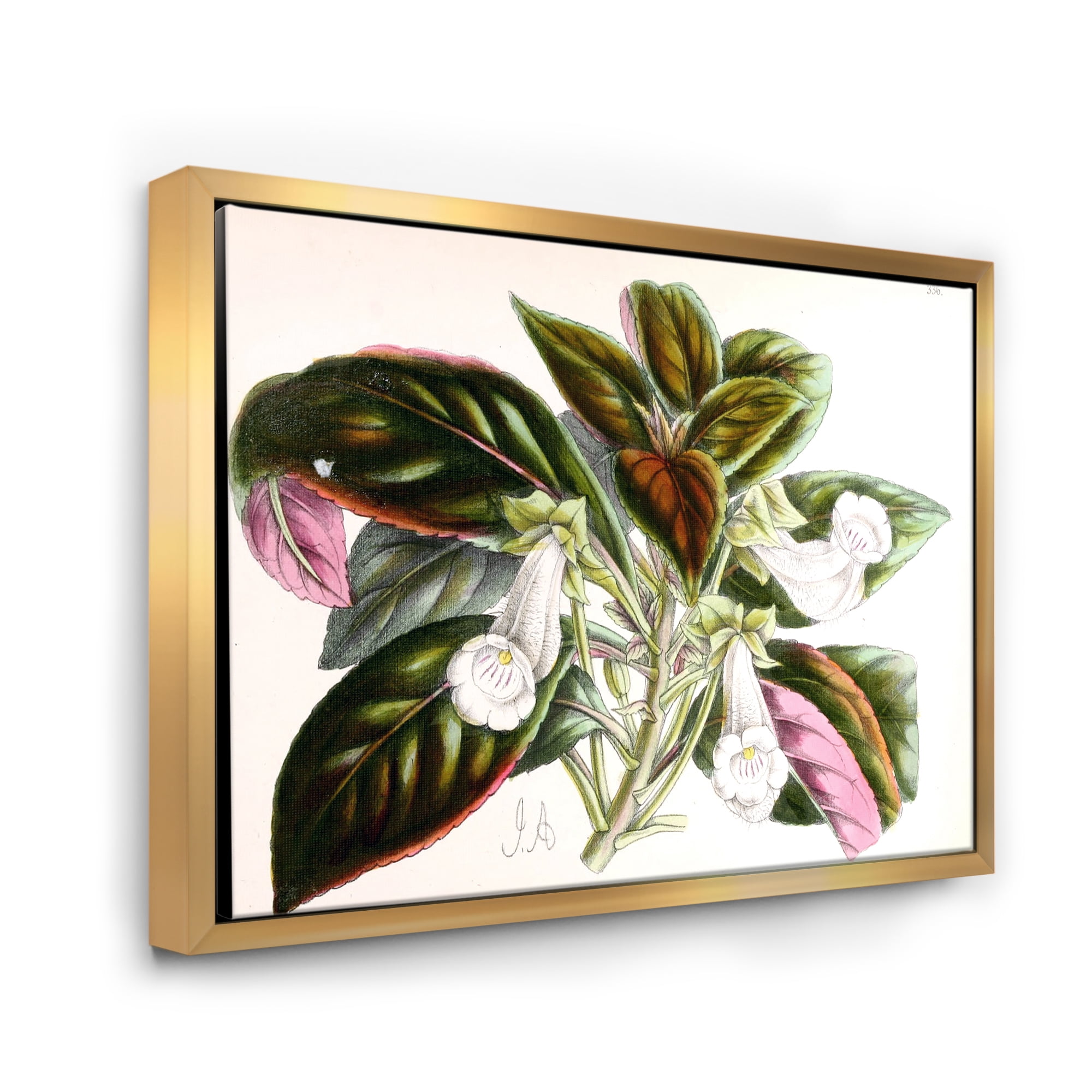 Designart 'Blossoming Vintage Flower V' Traditional Framed Canvas Wall Art Print