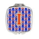 Carolines Treasures CJ1083-ISCM Lettre I Football Green&44; Bleu & Orange Miroir Compact – image 1 sur 1