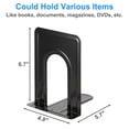 thumbnail image 2 of Heavy Duty Bookends for Shelves, Anti-Slip Base, Black, Great for Library, Office, Home, School, 4 Pairs, 2 of 7