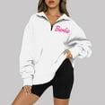 thumbnail image 4 of Mode Décontractée à Manches Longues Imprimé Floral Fermeture Éclair Épaule Extérieure Surdimensionnée Sweat-Shirts Noir S, 4 of 6