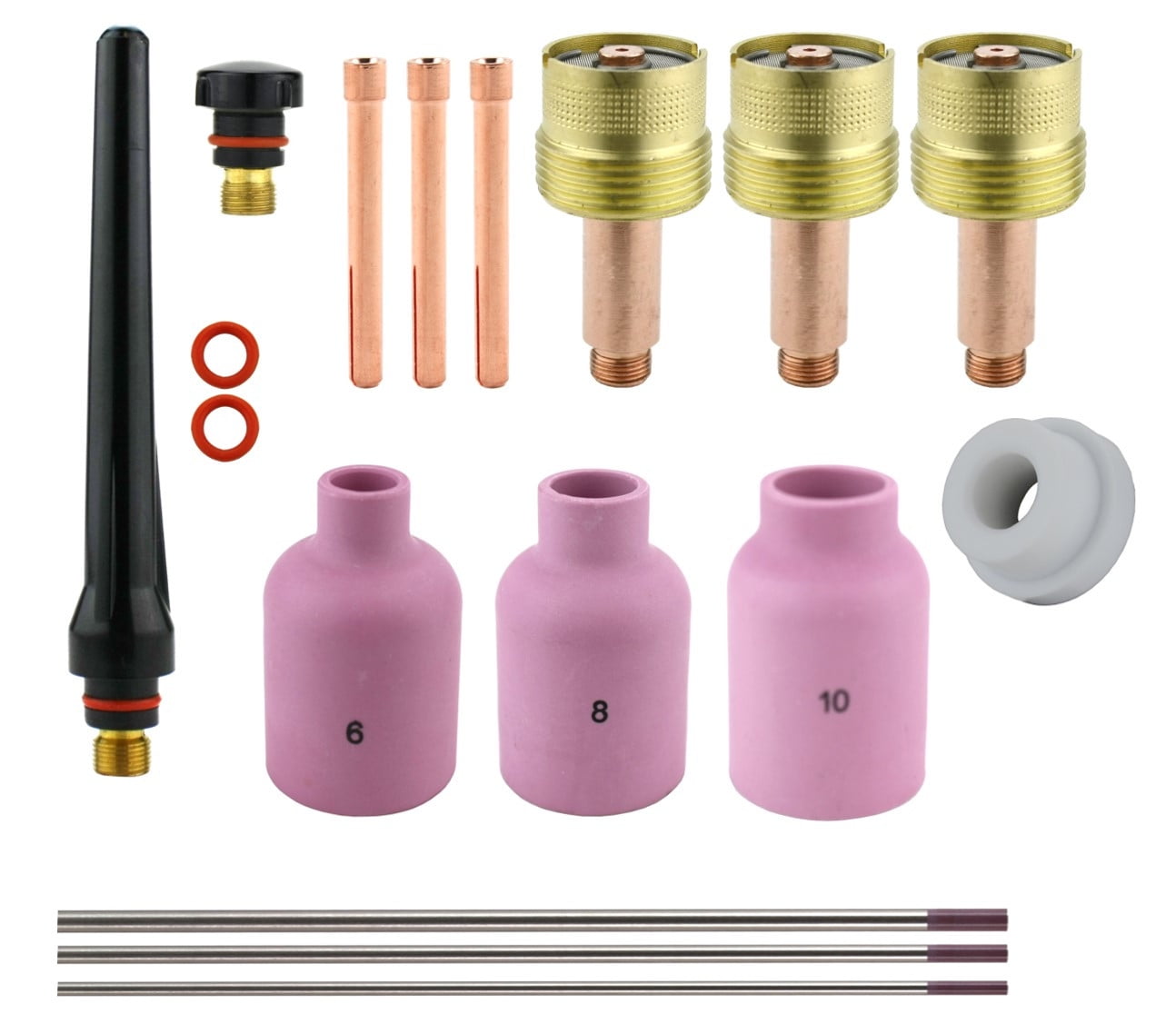 Consumables Kit For 17 18 26 Series Tig Torches With Large Diameter Gas