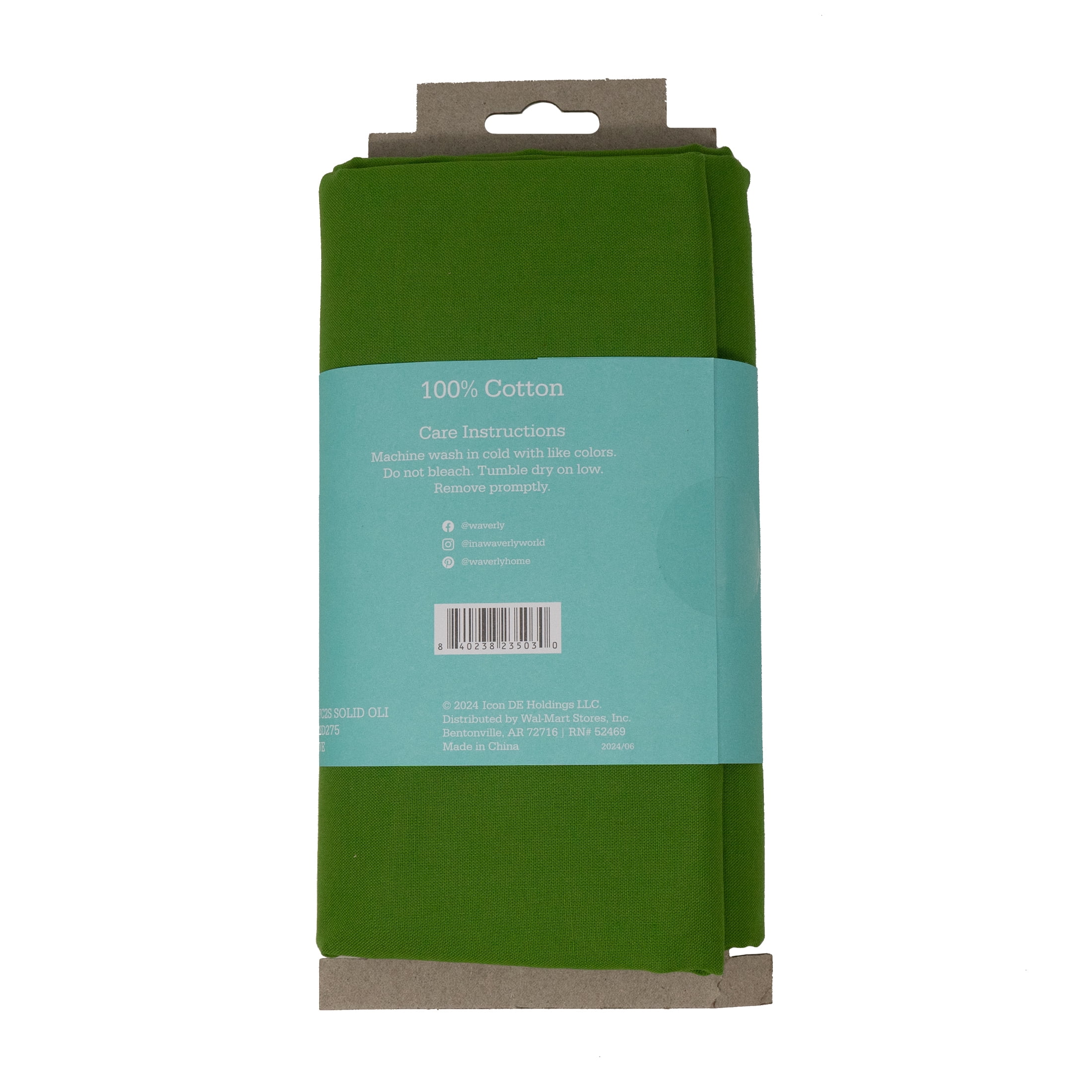 Waverly Inspirations 2 Yard Cut 100% Cotton Solids Fabric, Olive, 44" Wide for Quilting & Sewing