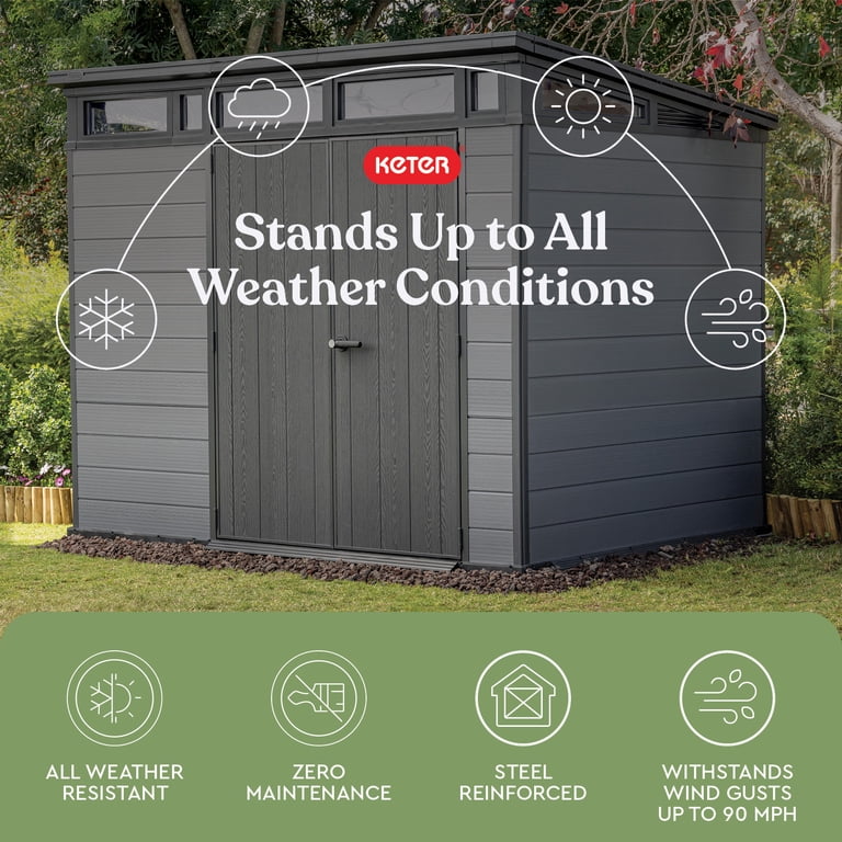 Keter Cortina 9x7 ft. Durable Resin Outdoor Storage Shed With