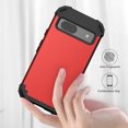 thumbnail image 7 of Case for Google Pixel 8A, Slim Dual Layer 3 in 1 Heavy Duty Protection Hybrid Hard PC Soft Silicone Rugged Bumper Anti Slip Full-Body Protective Cases For Google Pixel 8A, Red, 7 of 7
