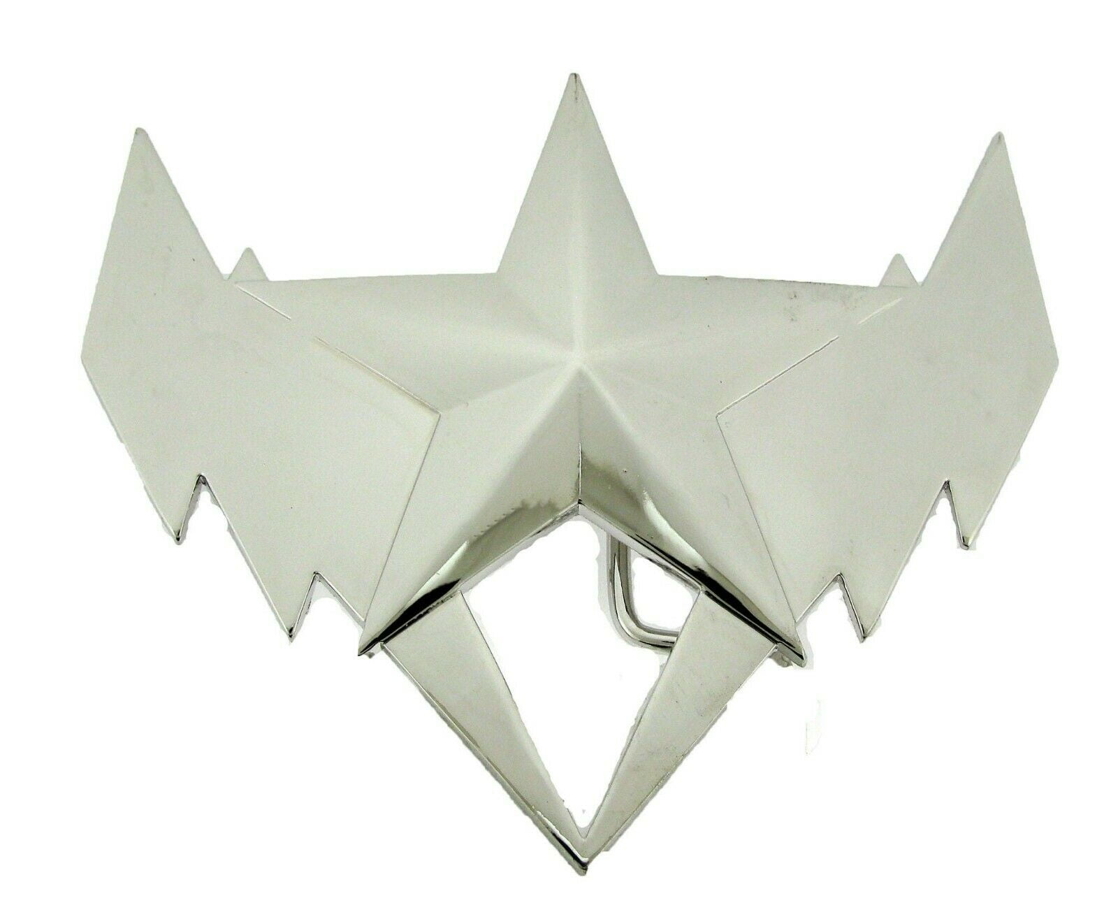 Texas Lonestar Lightning Bolt Belt Buckle Silver Chrome Finished