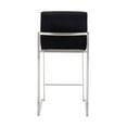 thumbnail image 4 of Fuji Contemporary High Back Counter Stool In Stainless Steel And Black Velvet - Set Of 2, 4 of 8