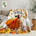 thumbnail image 2 of Fall Throw Blanket, Autumn Pumpkins Maple Cozy Fuzzy Flannel Blankets and Throws, Thanksgiving Sunflower and Turkey Couch Sofa Bed Camping Travel Picnic Outdoor Blanket, 60X90IN, 2 of 5
