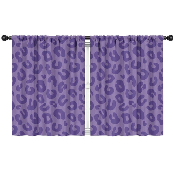 Blackout Kids Curtains,Purple Leopard Print Childrens Insulated Curtains Set Of 2,Bedroom Essentials,Toddler Room Decor 42"x54"