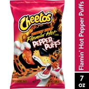 Cheetos Flamin' Hot Cheese Flavored Puffed Snack Chips, 7 Ounce Bag