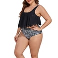 thumbnail image 2 of TOPIO Women Swimsuit Plus Size Swimsuit High Waisted Two Piece Flounce Bikini Swimwear, 2 of 6