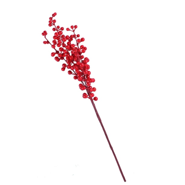 Toystoory Ramo de flores artificiales de decoración navideña de otoño de bayas artificiales Decoración Rojo