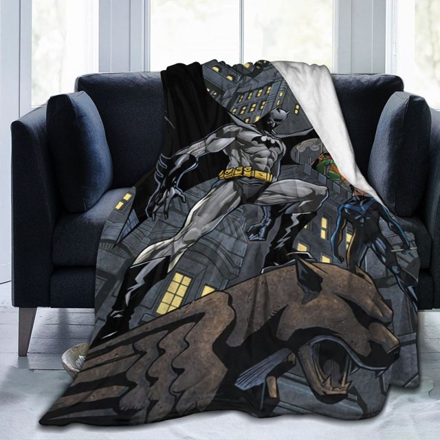 Manta de franela de Batman, suave y acogedora manta de felpa para todas las estaciones para niños y niñas, manta cálida y ligera para sofá cama o viaje de 40 x 30 pulgadas