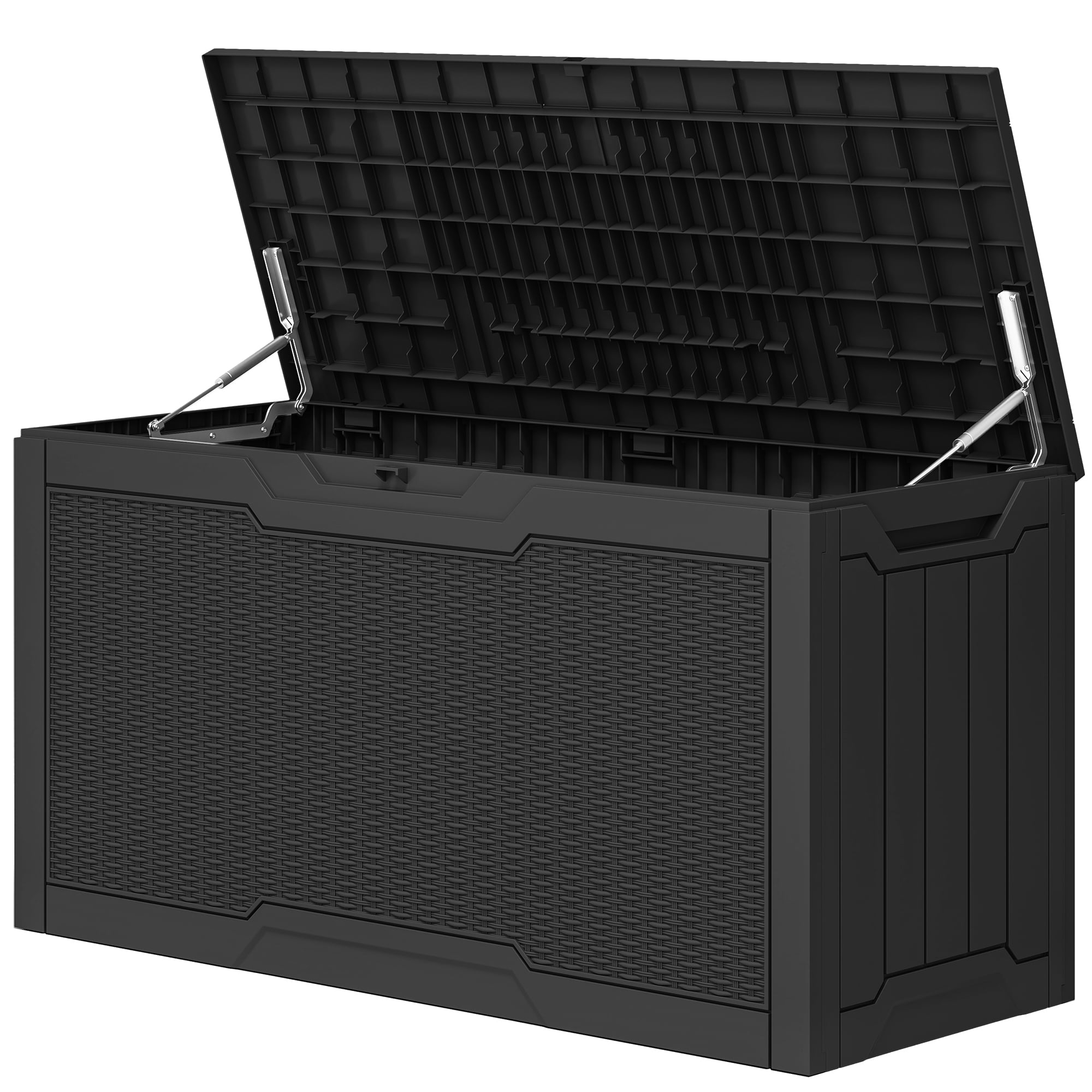 Uforic 80-Gallon Lockable Outdoor Storage Deck Box, Resin Storage Box for Patio, Garden,Waterproof,Dark Gray