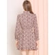 thumbnail image 5 of Allegra K Vestido De Flores Cintura Elástica Cuello Alto Con Volantes Botones Para Mujer Beige XL Unique Bargains ajustado, 5 of 7