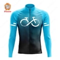 thumbnail image 4 of Jersey de ciclismo de la serie Gradient Color 2023, uniforme de ciclismo de montaña de manga larga para hombre, ropa térmica de polar para bicicleta de carretera, 4 of 4