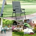 thumbnail image 2 of Topbuy Outdoor Folding Chair Collapsible Enlarged Chair with Cup Holder Grey, 2 of 7