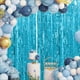 thumbnail image 3 of Yuarrent Borlas de dedos con flecos de aluminio, para fiestas de cumpleaños y aniversarios, cortina de flecos Kits de decoración para fiestas Azul claro 3*1m, 3 of 6