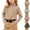 Beige, variant on Spazoro Girls Turtleneck Long Sleeve T-Shirts, Relaxed Fit Striped Long Sleeve Stretchy Warm Casual Base Layer Tee Beige Size 7-8