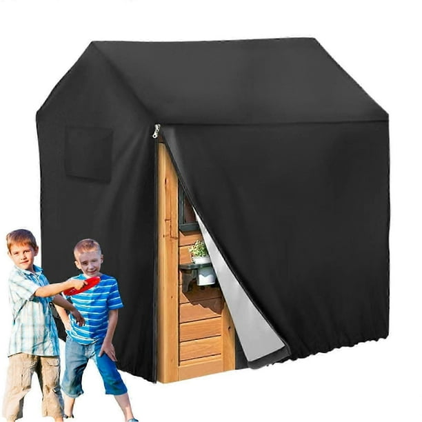 Playhouse Cover, Children's Garden Shed, Outdoor, Wooden Playhouse Cover, Side Zip, Dustproof Sun Protection, 110x120x140