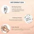 thumbnail image 3 of S925 Heart & Rose Flower Dangle Charm for Women Moment Bracelet Necklace Pendant, 3 of 6