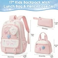 thumbnail image 2 of 4-Piece Kids Backpacks Set, Waterproof Girls Backpack with Lunch Box, Pencil Case & Headphone Bag Set (Pink), 2 of 7