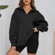 thumbnail image 1 of Sudadera con media cremallera para mujer Sudadera de manga larga de color sólido Estilo Y2K Traje diario FLhrweasw Nuevo, 1 of 7