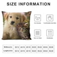 thumbnail image 6 of Nawypu  Animals Cat Kitten Dog Golden Retriever Puppy Farmhouse Pillow Cover Decorative Square Throw Pillow Cover for Sofa Couch Decoration 2pc, 6 of 6