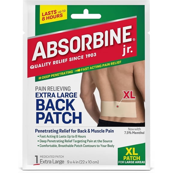 Absorbine Jr Back Patch, 18 Count