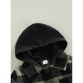 thumbnail image 5 of Bagilaanoe Toddler Baby Boy Hooded Jacket Plaid Long Sleeve Single-Breasted Shacket Coat with Pockets 6M 12M 18M 24M 3T 4T 5T Kids Fall Casual Outwear, 5 of 9